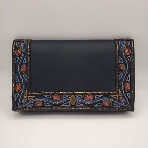 Vintage WALBORG - Beaded Purse/Clutch Hand Made Black‎ Evening Formal